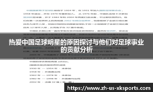 热爱中国足球明星的原因探讨与他们对足球事业的贡献分析