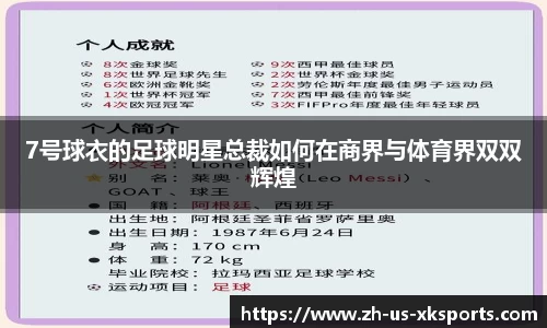 7号球衣的足球明星总裁如何在商界与体育界双双辉煌